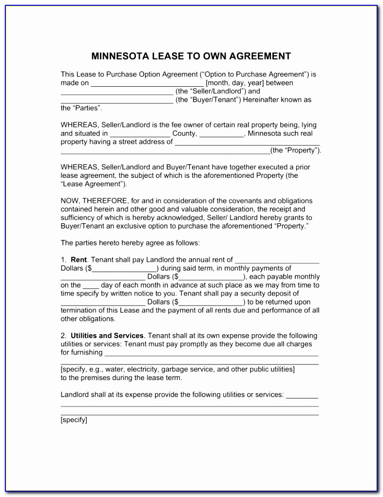 Free Minnesota Lease To Own Option To Purchase Agreement Form Free Tenants In Common Agreement Template Awesome Pdf Word Excel Download Templates Oityp