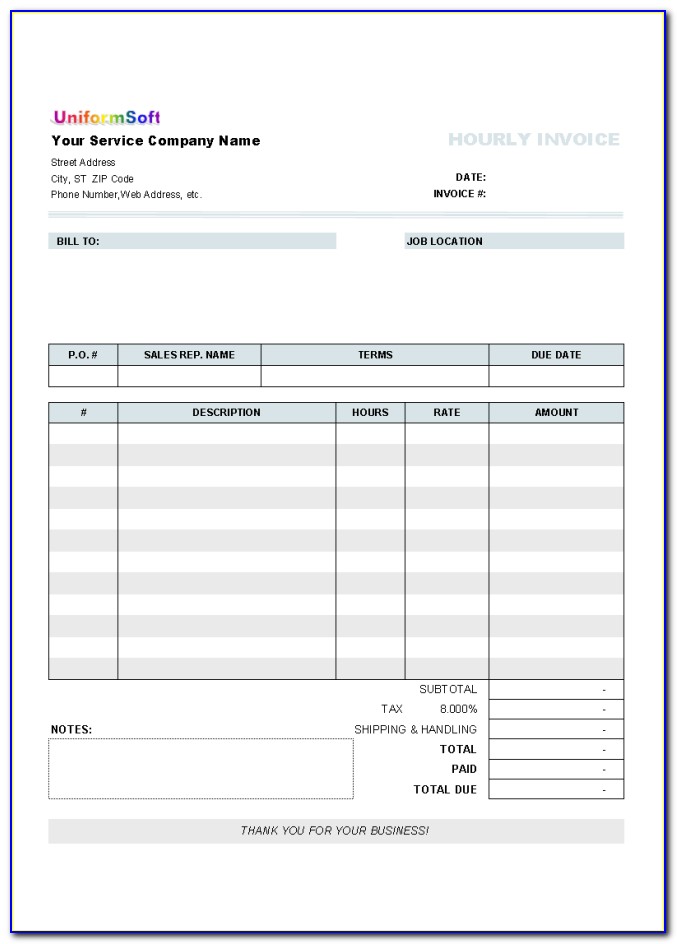 Tutoring Invoice Template Excel