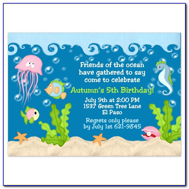 Under The Sea Birthday Invitation Template