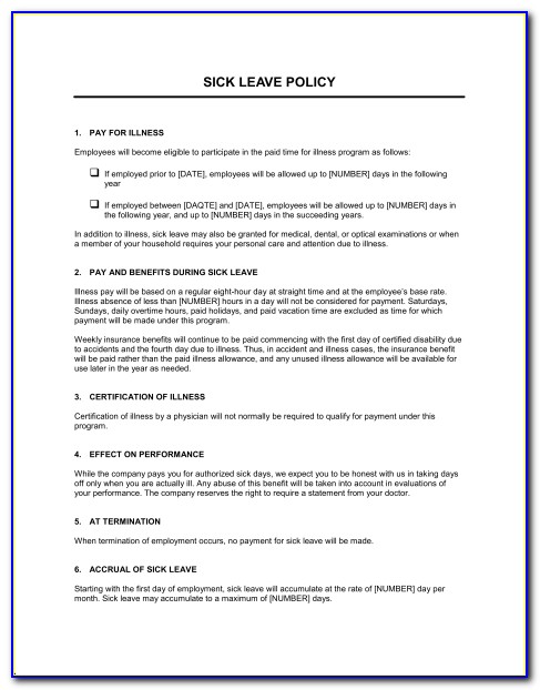 Vacation And Sick Leave Policy Template Philippines