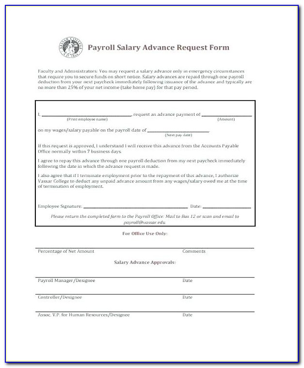 Wage Deduction Form Template