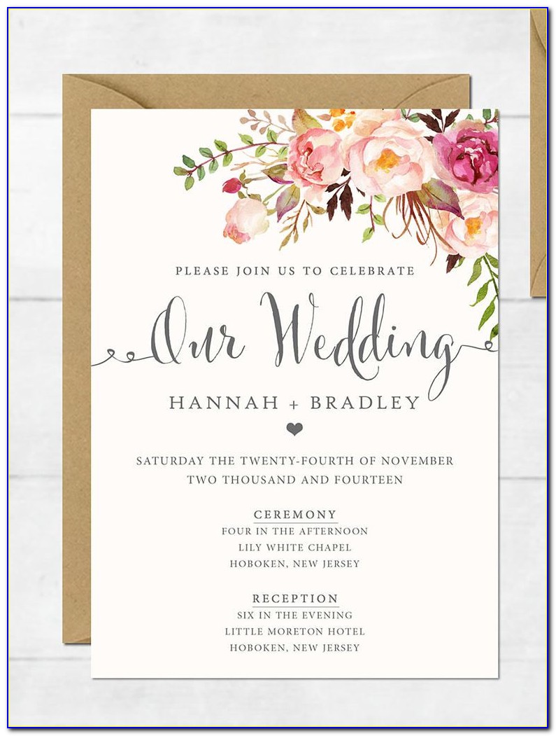 Wedding Reception Invitation Templates Free Download