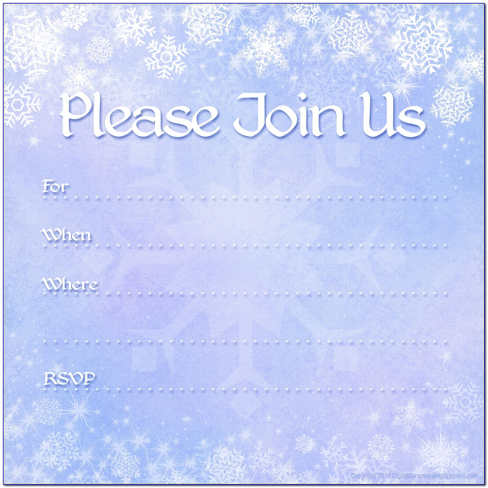 Winter Party Invitation Template Free