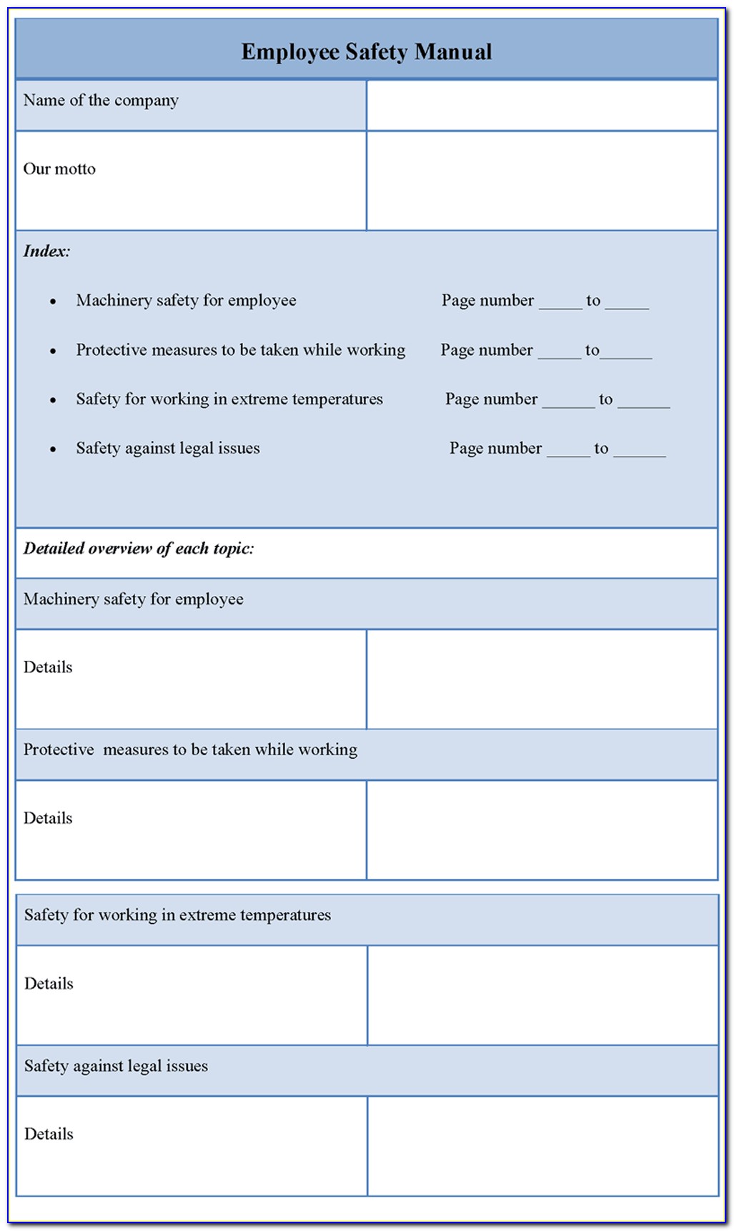 Workplace Health And Safety Manual Template Nz