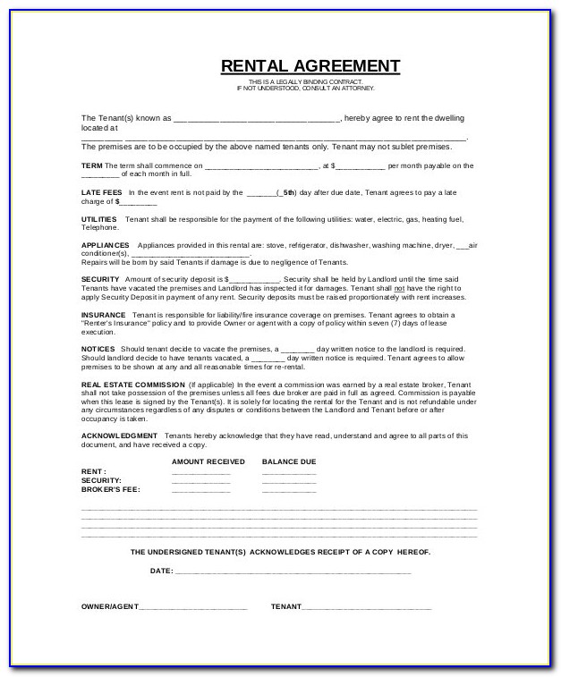 Writing A Simple Lease Agreement