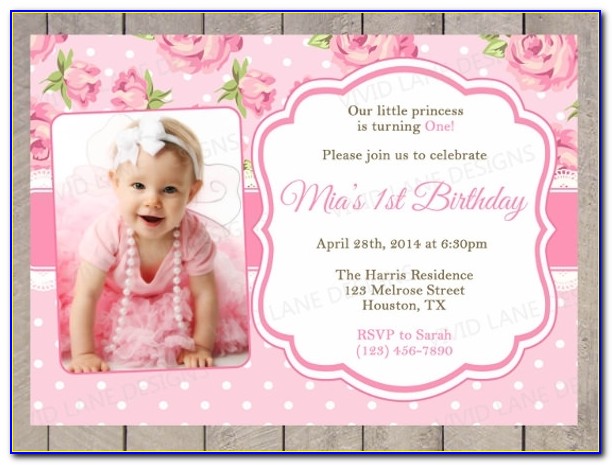 First Birthday Invitation Card Template Photo Birthday Invitation Regarding 1st Birthday Invitations Templates Free
