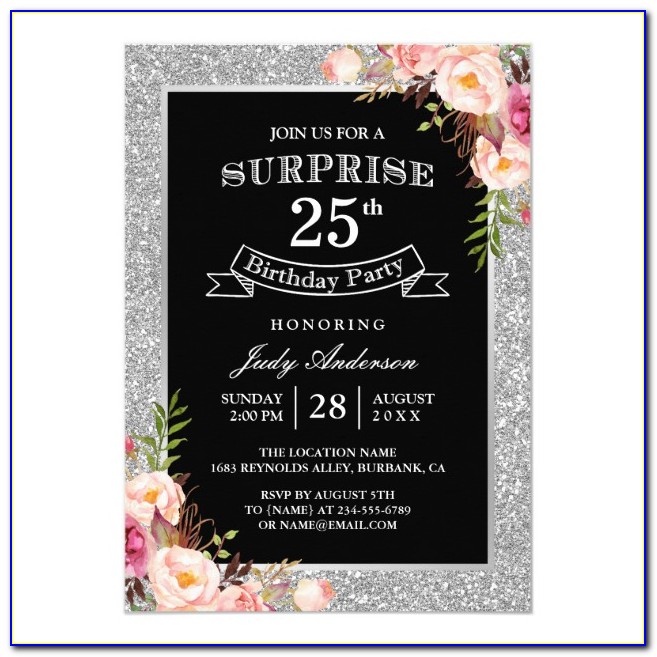 25th Birthday Invitation Templates