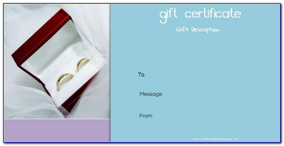 25th Wedding Anniversary Gift Certificate Template