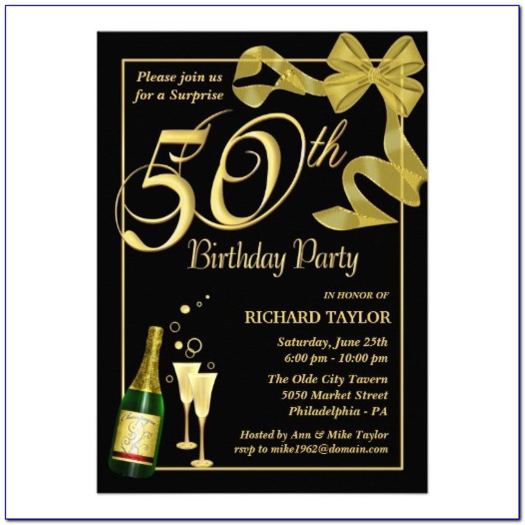 50th Birthday Party Invites Free Templates