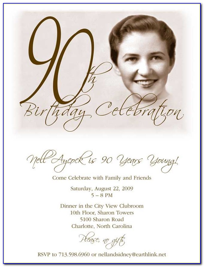 90 Birthday Invitations Templates