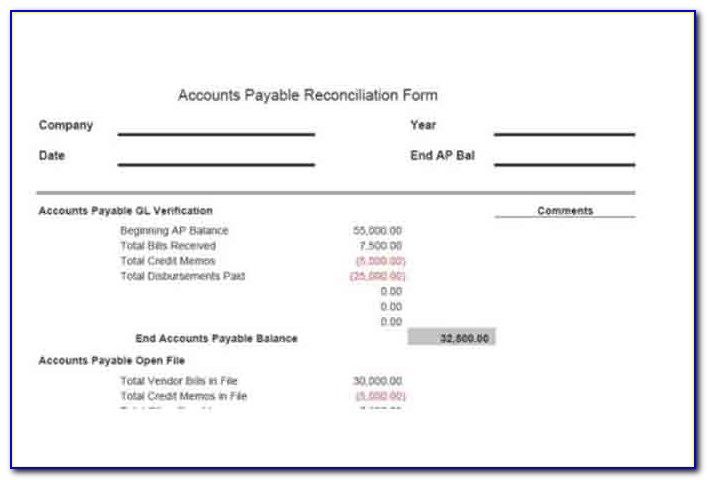 Accounts Payable Reconciliation Template