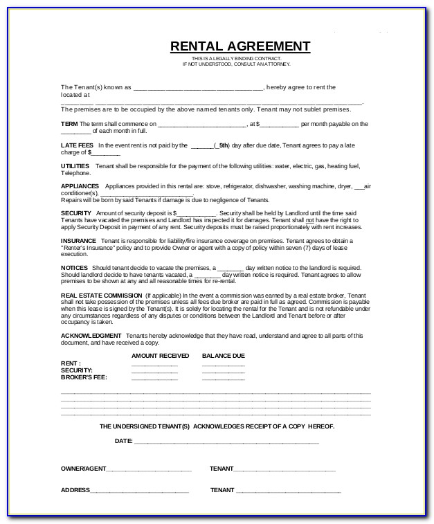 Apartment Contract Template