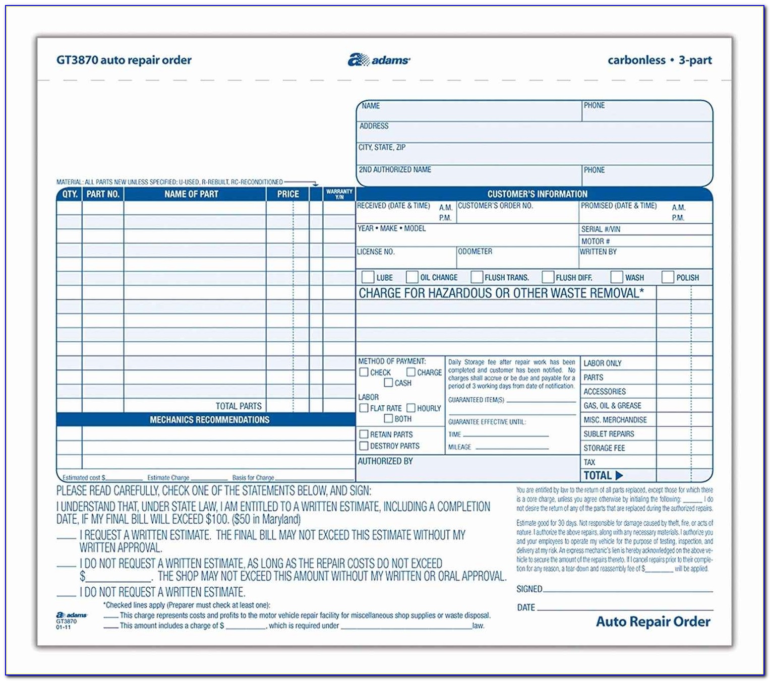 Maintenance Work Order Template Excel As Well As Auto Repair Invoice