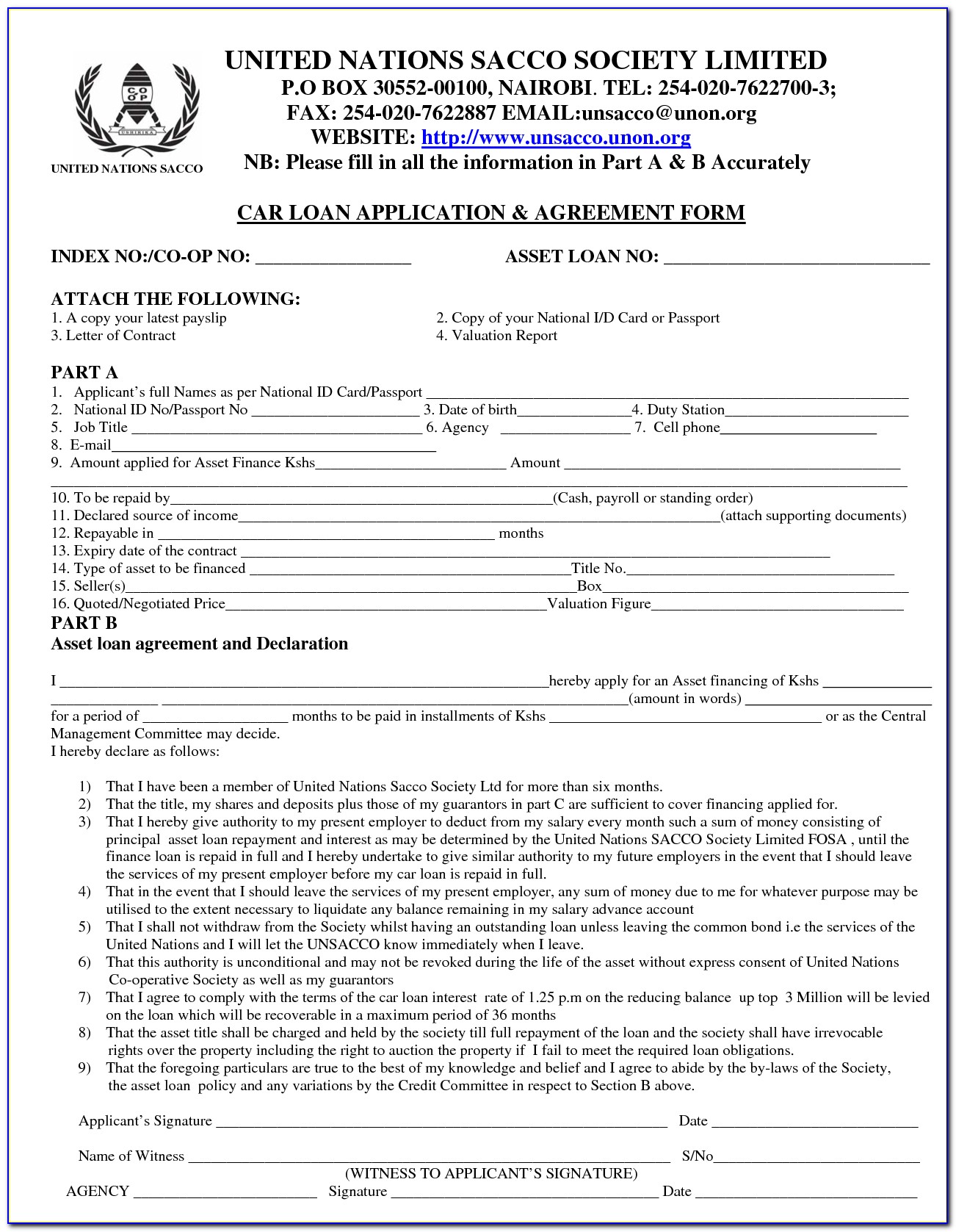 Auto Loan Agreement Template Download