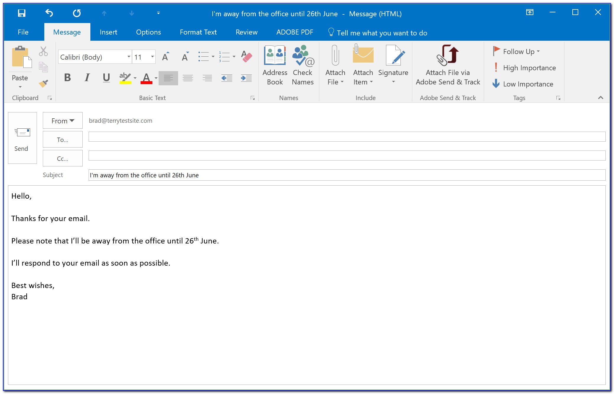 Auto Reply Email Template No Longer With Company