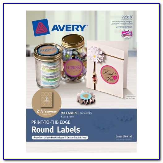 Avery Round Label Template 22818