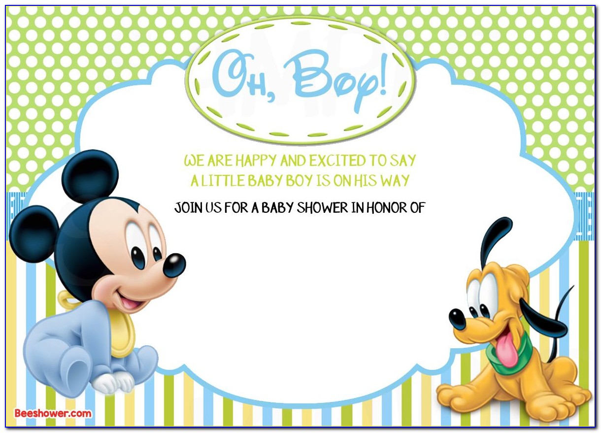Baby Mickey Invitation Template