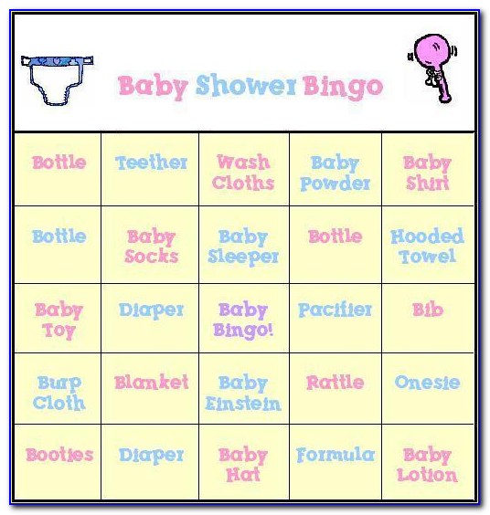 Baby Shower Gift Bingo Template