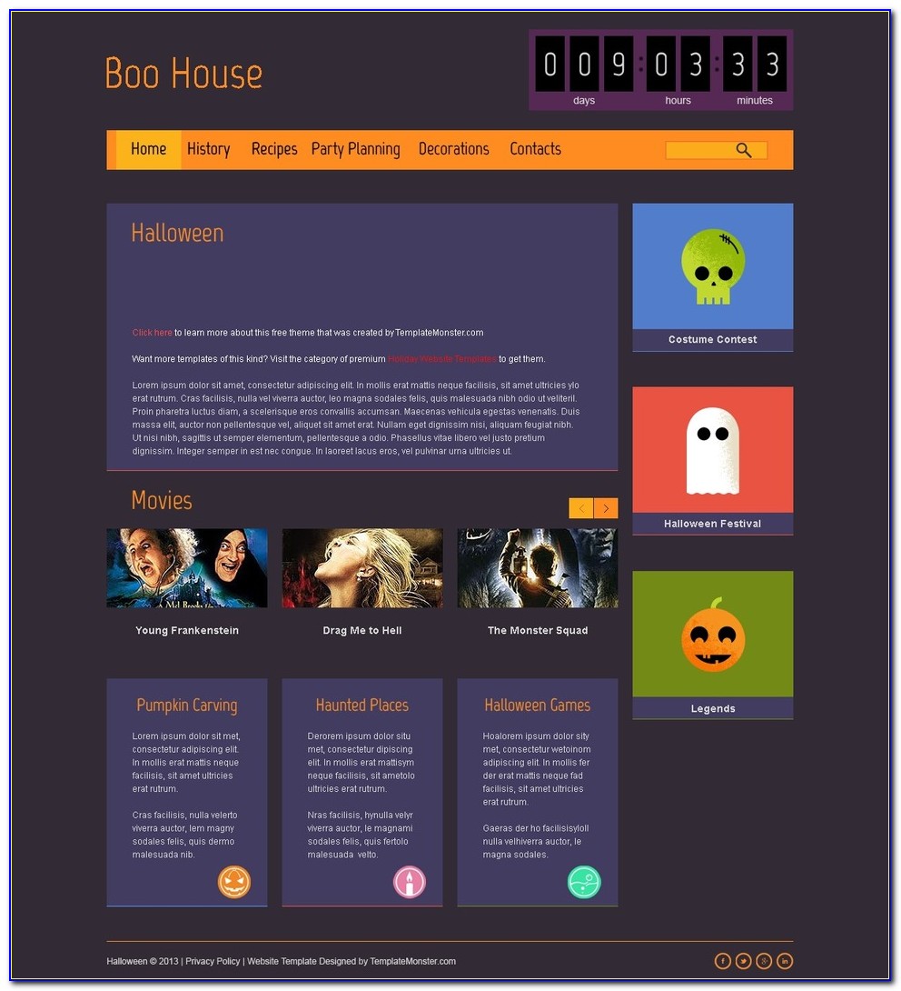 Halloween Free Html5 Theme Website Template