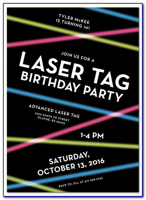 Bowling And Laser Tag Party Invitations Template Free