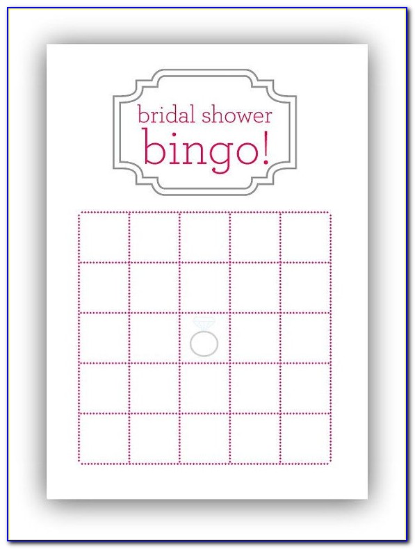 Bridal Bingo Template Download