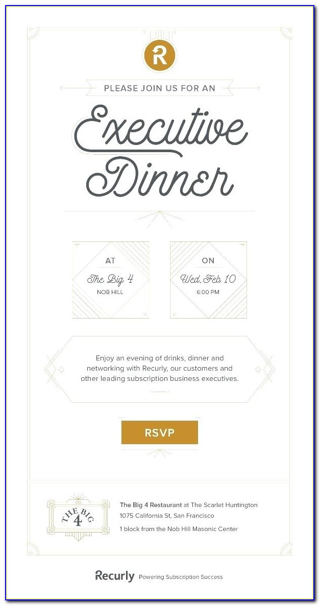 Business Dinner Invitation Sample Email