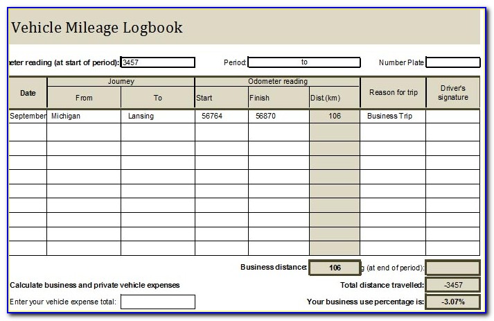 Business Logbook Example