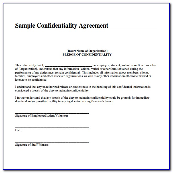Business Sale Non Disclosure Agreement Template