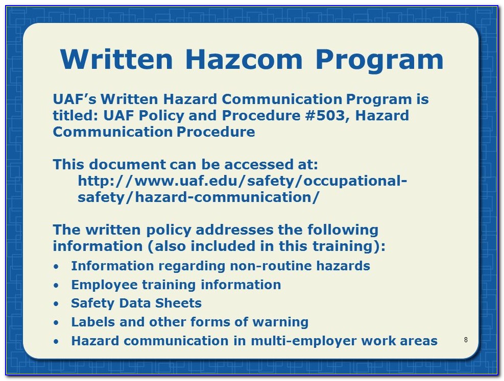 California Hazard Communication Program Template