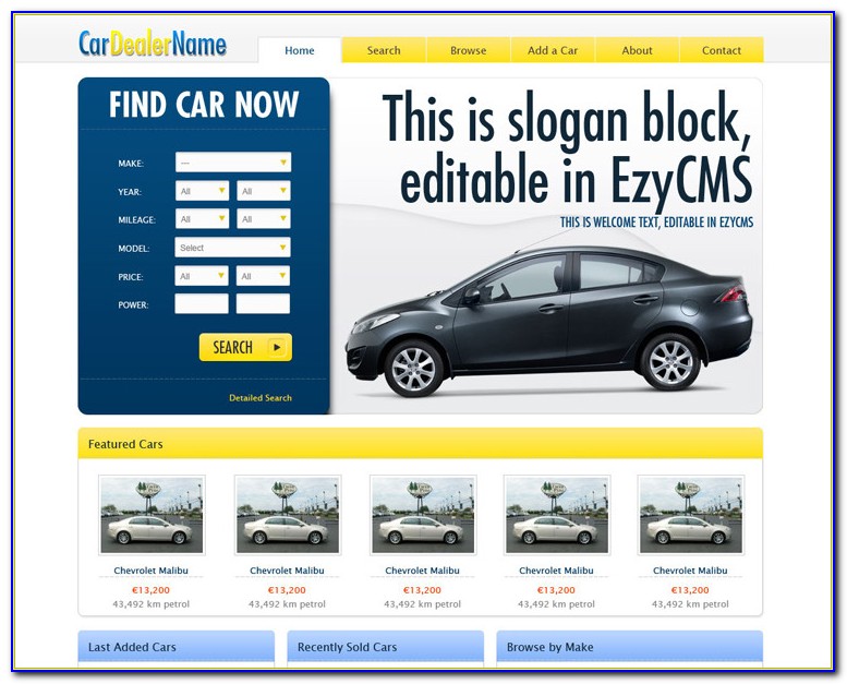 Car Dealer Responsive Website Template Free Download