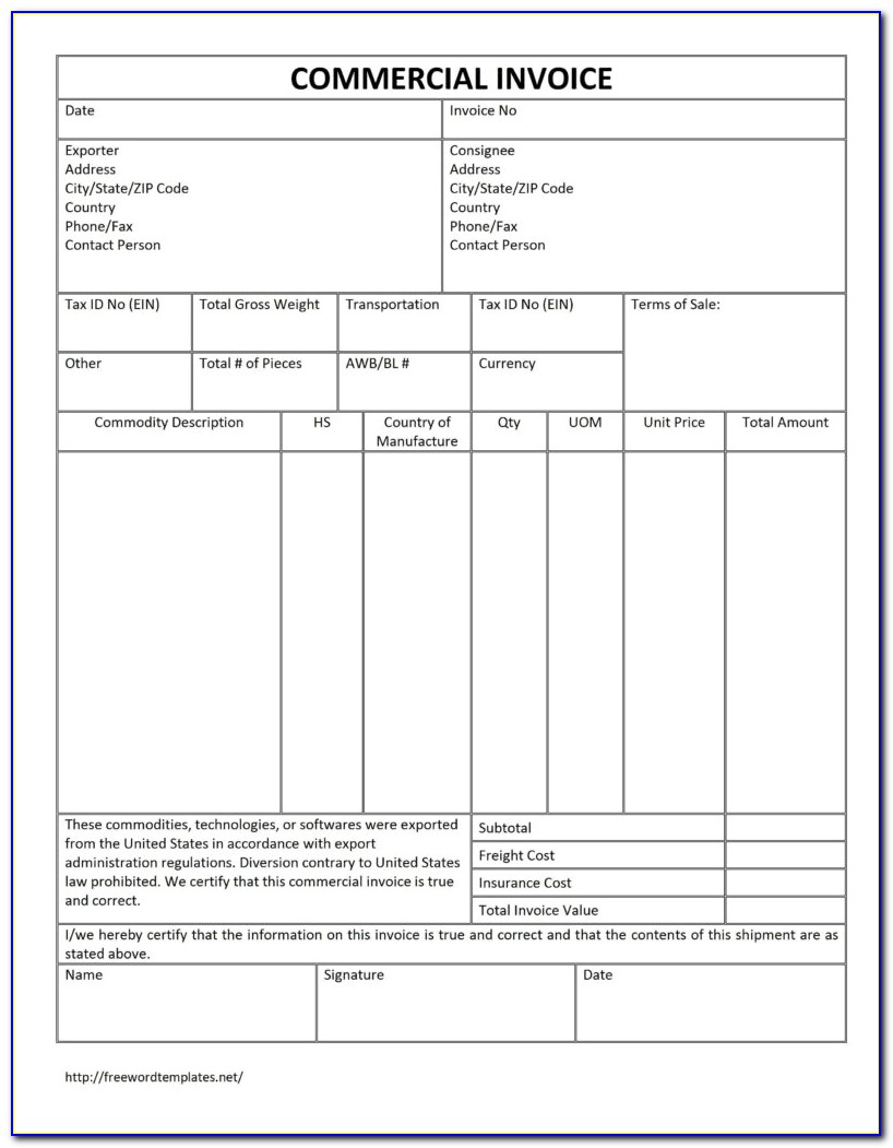 Caricom Document Invoice