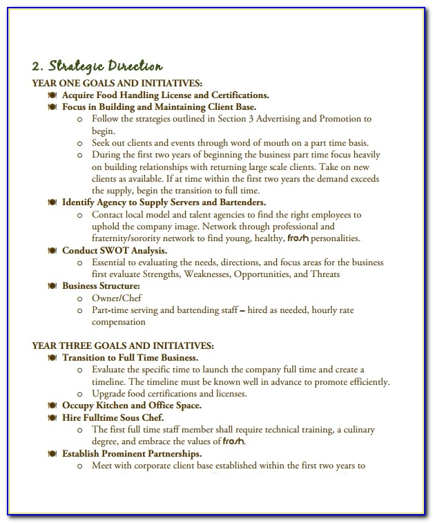 Catering Business Plan Template Pdf