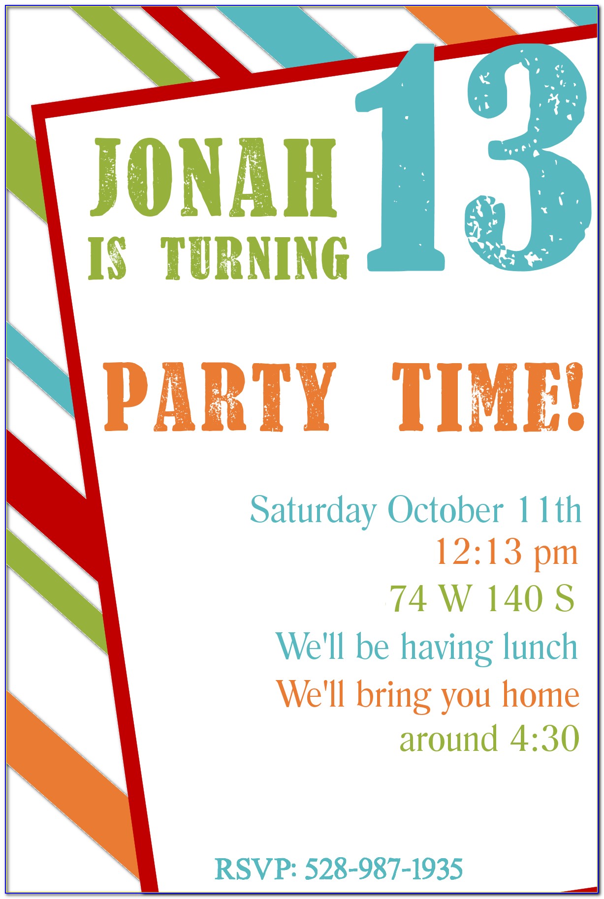 Children's Birthday Party Invitation Template