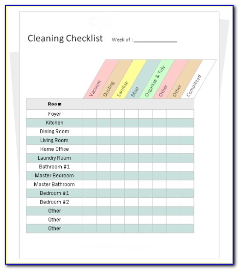 Cleaning Company Checklist Template Free