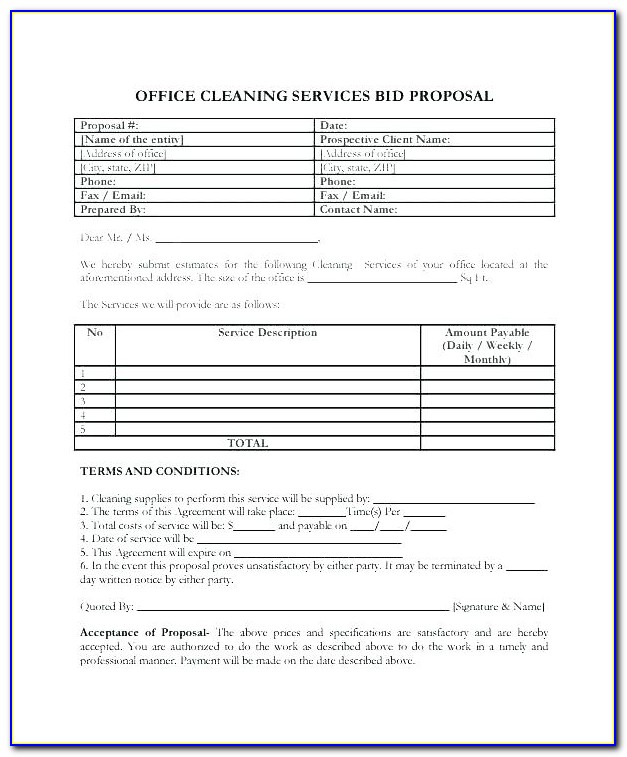 Cleaning Contract Template Canada