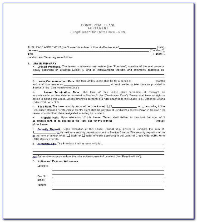 Commercial Building Lease Agreement Template