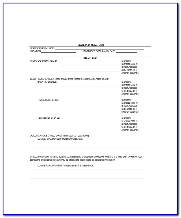 Commercial Lease Word Doc