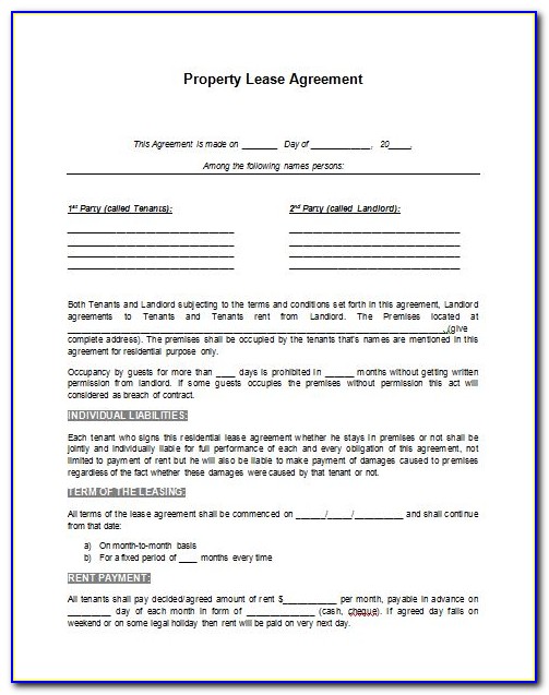 Commercial Real Estate Lease Template