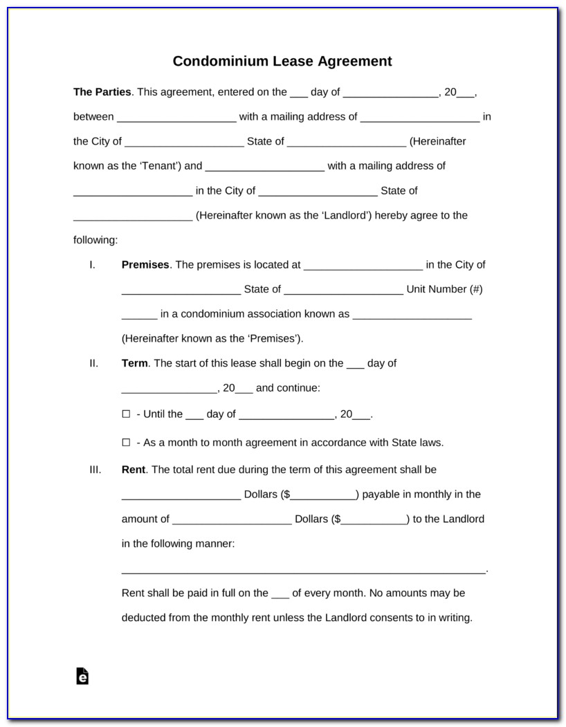 Condo Lease Agreement Template