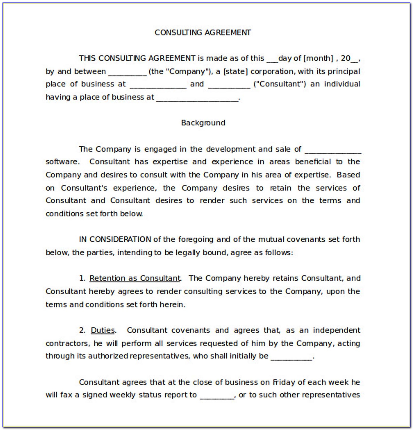 Consultancy Agreement Template Singapore