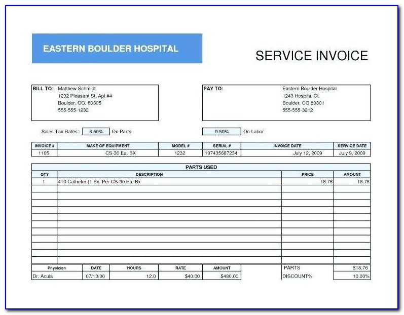 Contract Employee Invoice Template