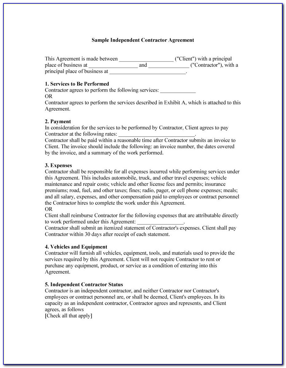Contracts For General Contractors Template