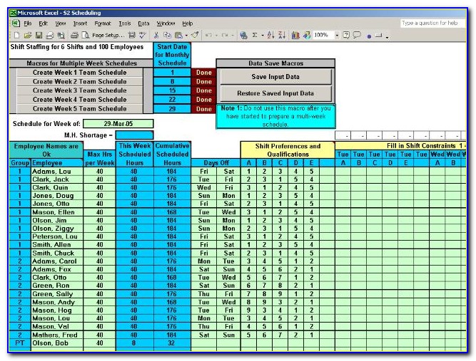 Daily Work Schedule Template Excel 2013