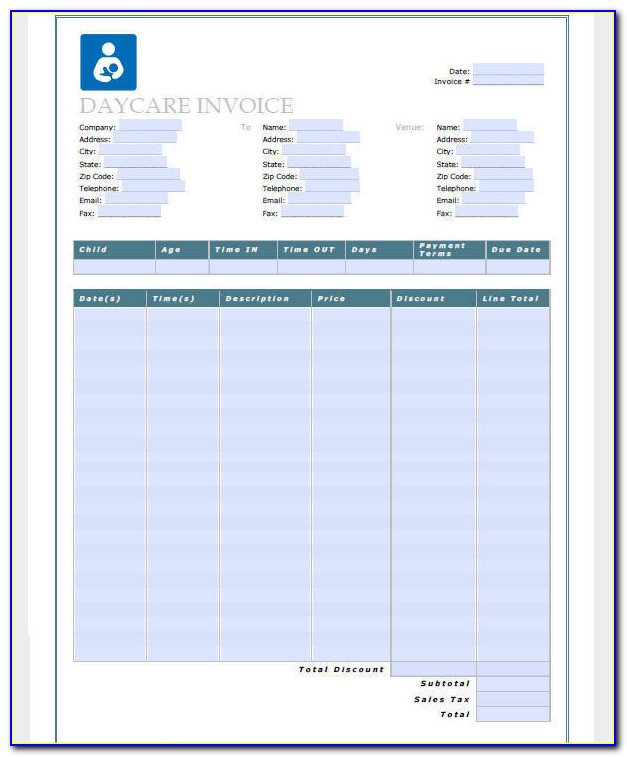 Daycare Invoice Example