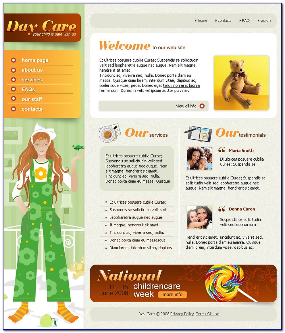 Daycare Website Templates