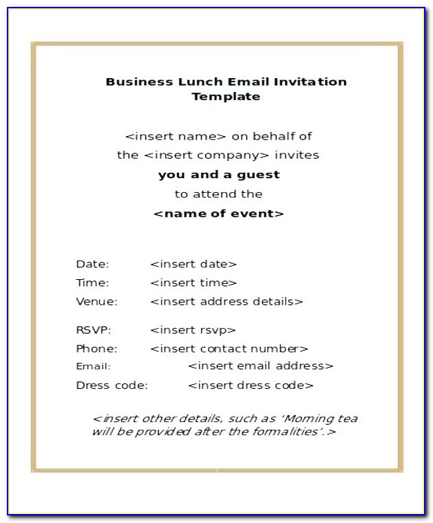 Dinner Invitation Email Format
