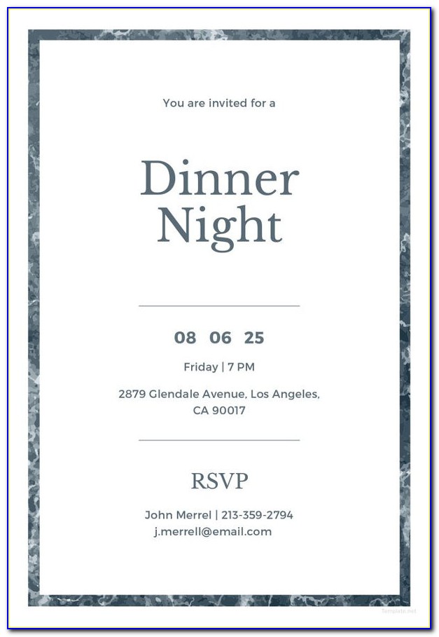 Dinner Party Invitation Email Template