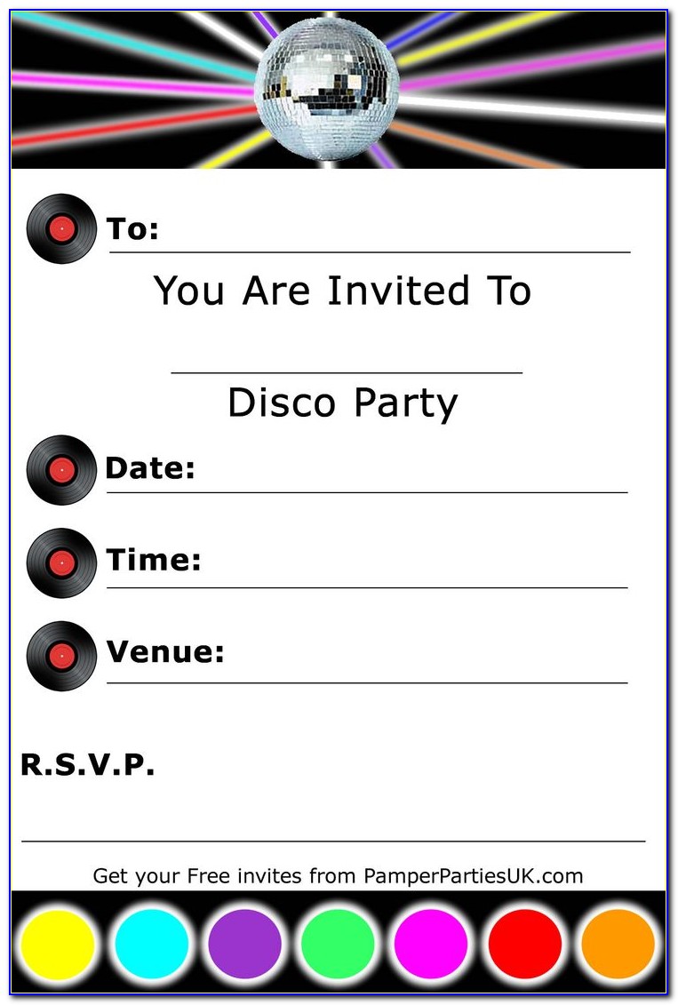 Disco Invitation Template Free