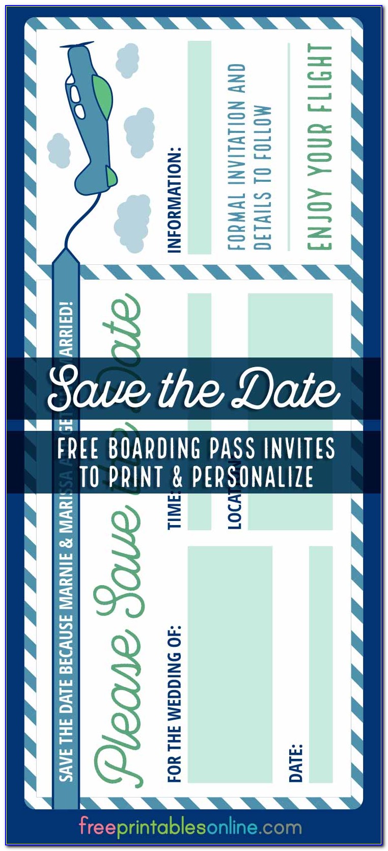 Save The Date Boarding Pass Template