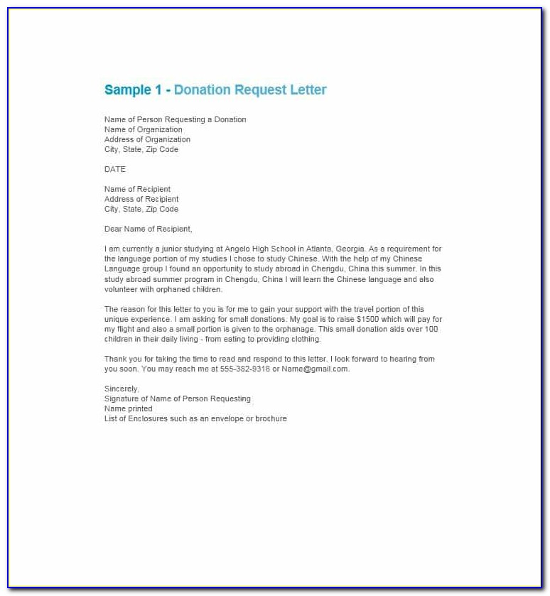 Donation Letter Template For Church